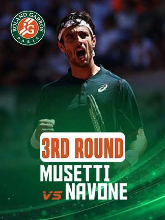 French Open 2025 - Musetti vs Navone