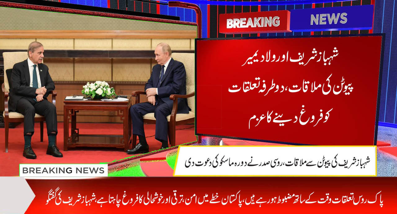 شہباز شریف اور ولادیمیر پیوٹن کی ملاقات، دوطرفہ تعلقات کو فروغ دینے کا عزم