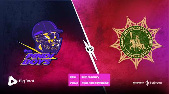 Quick pindi boys vs Hakeem heroes Live