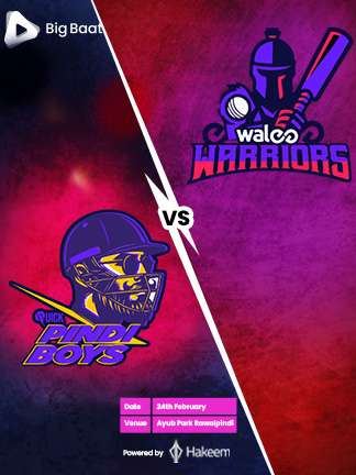 Quick Pindi Boys vs Walee Warriors Live