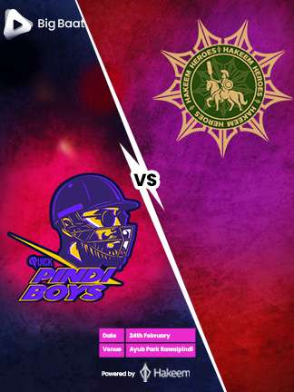 Quick pindi boys vs Hakeem heroes Live