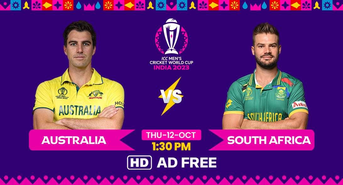 Watch Australia Vs South Africa Live Stream in HD | Cricket World Cup 2023 | AD - Free