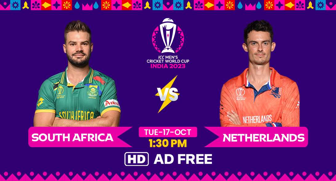 Watch South Africa  Vs Netherlands Live Stream in HD | Cricket World Cup 2023 | AD - Free