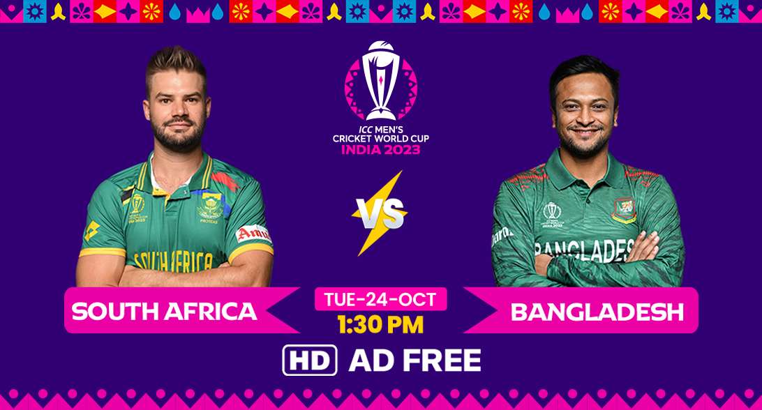 Watch South Africa Vs Bangladesh Live Stream in HD | Cricket World Cup 2023 | AD-Free