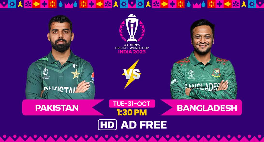 How to Watch Pakistan Vs Bangladesh Live Stream in HD | Cricket World Cup 2023 | AD-Free