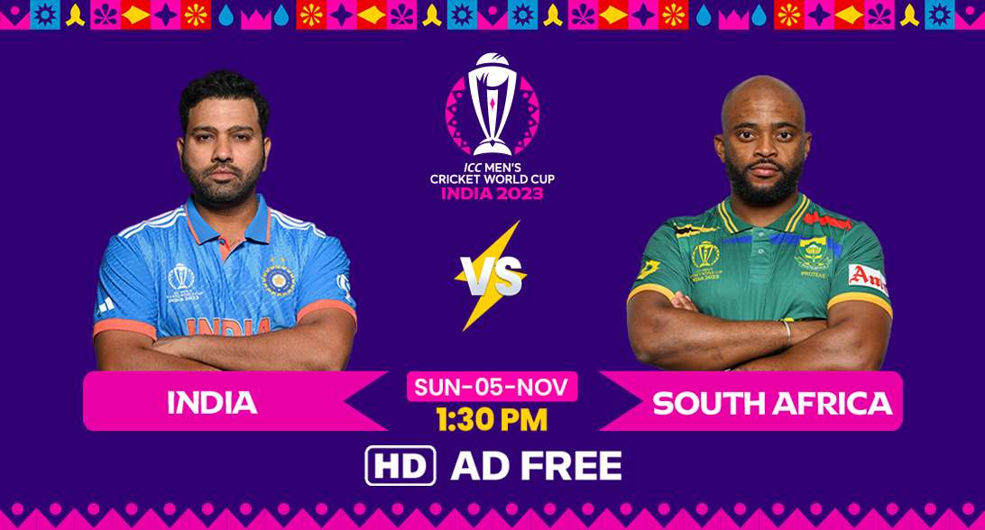 Watch India Vs South Africa Live Stream in HD | Cricket World Cup 2023 | AD-Free