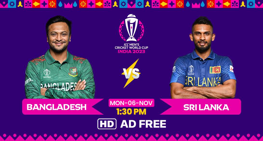 Watch Bangladesh Vs Sri Lanka Live Stream in HD | Cricket World Cup 2023 | AD - Free