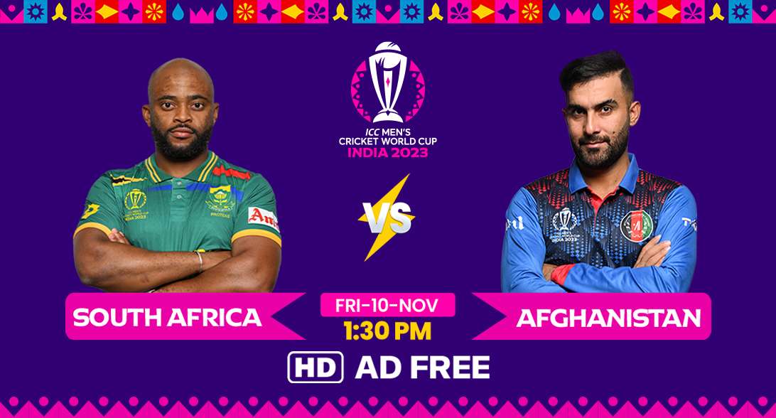 Watch South Africa Vs Afghanistan Live Stream in HD | Cricket World Cup 2023 | AD - Free