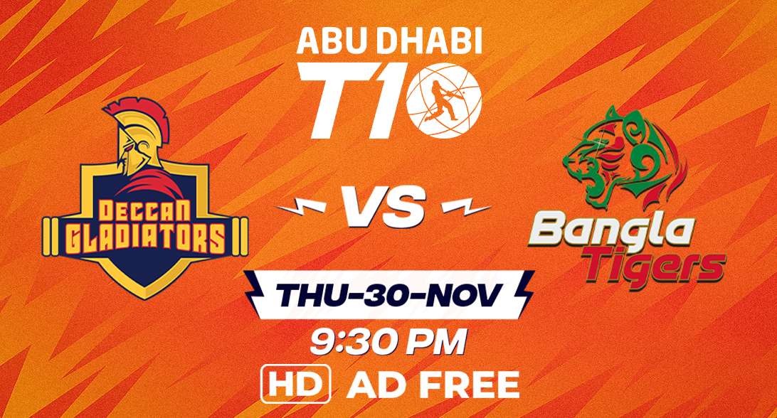 Deccan Gladiators vs Bangla Tigers Live On tapmad | ABU DHABI T10 League 2023