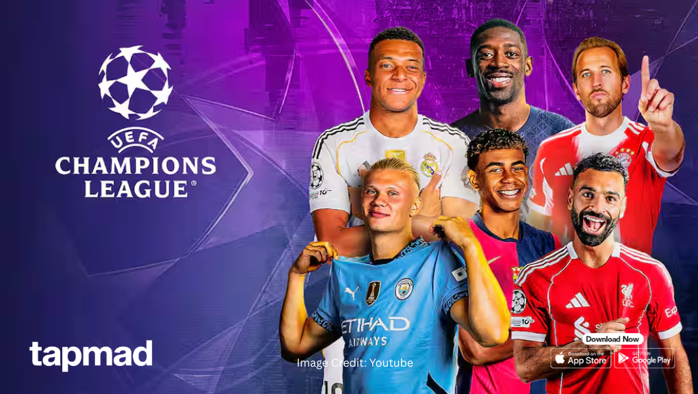 Watch UEFA Champions League 2025–26 Live on tapmad – Catch Every Goal Live!