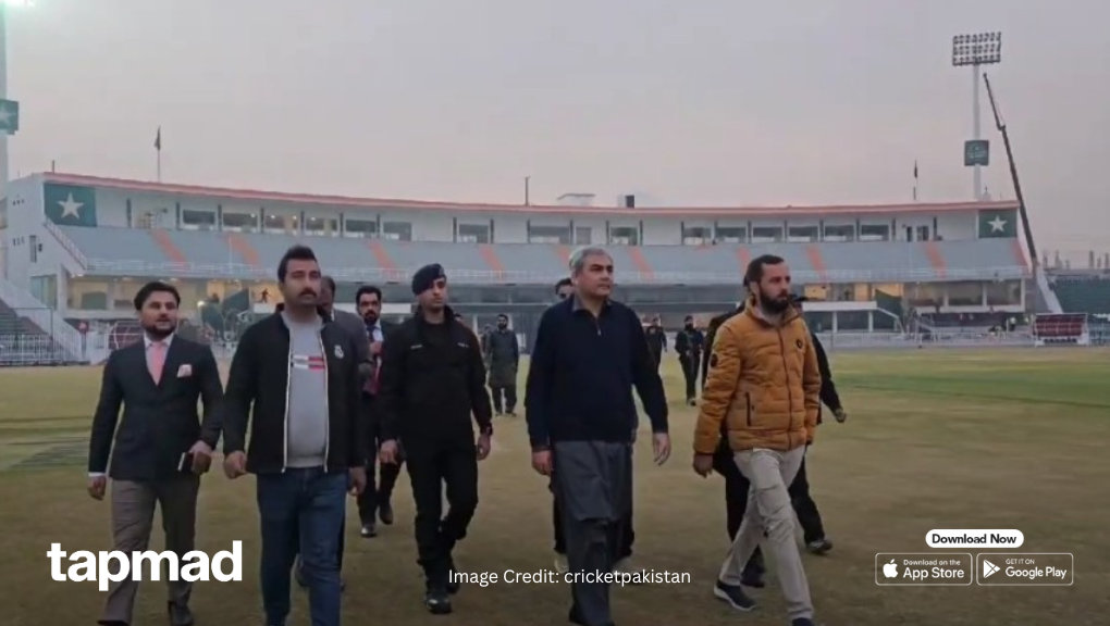 PCB Chairman Mohsin Naqvi Inspects Security at Rawalpindi Stadium