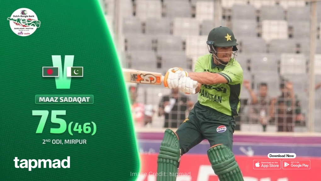 Maaz Sadaqat 75 in Vain? Dramatic Pakistan Batting Collapse Hands Momentum to Bangladesh in Pak vs Ban 2nd ODI