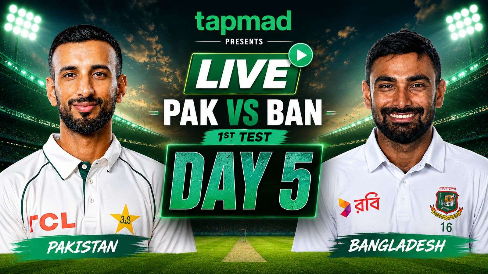 Bangladesh Tighten Grip at 139/5 While Pakistan Chase Turns Tense