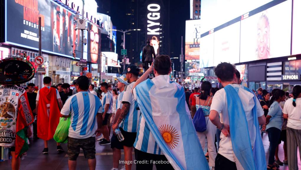 Argentine Fans Take Over New York Times Square Ahead of Blockbuster Clash