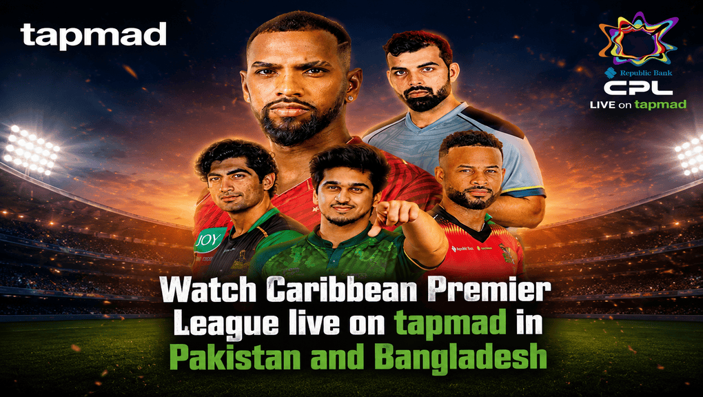 Official digital broadcast coverage of the Caribbean Premier League 2026 on the tapmad streaming platform.