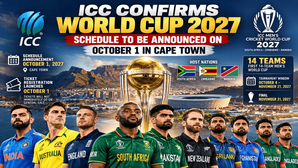ICC Confirms World Cup 2027 Schedule to be Announced on October 1 in Cape Town