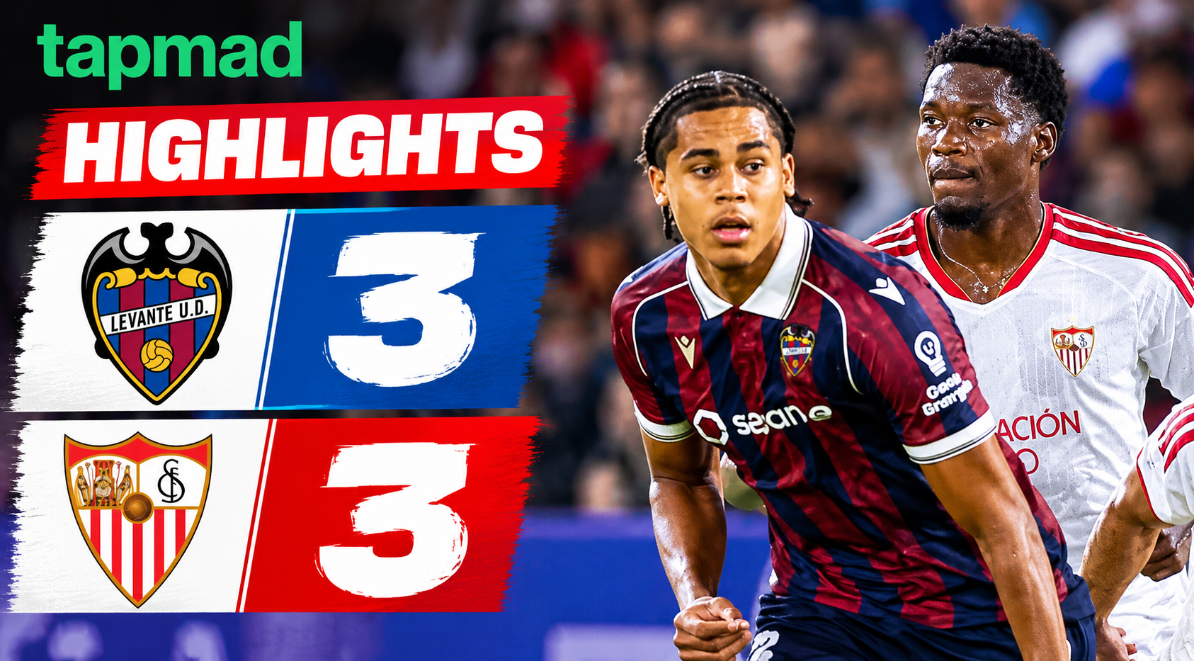 Levante Score Twice in Stoppage Time to Draw 3-3 With Sevilla