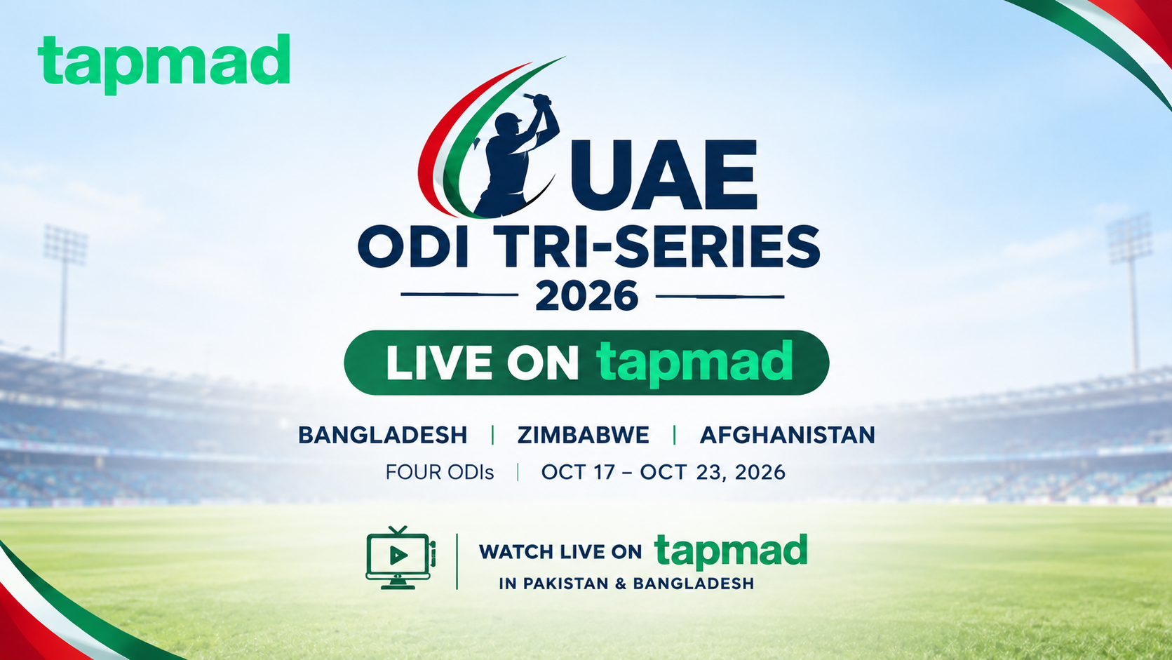 Where to Watch UAE ODI Tri-Series Live in Pakistan and Bangladesh