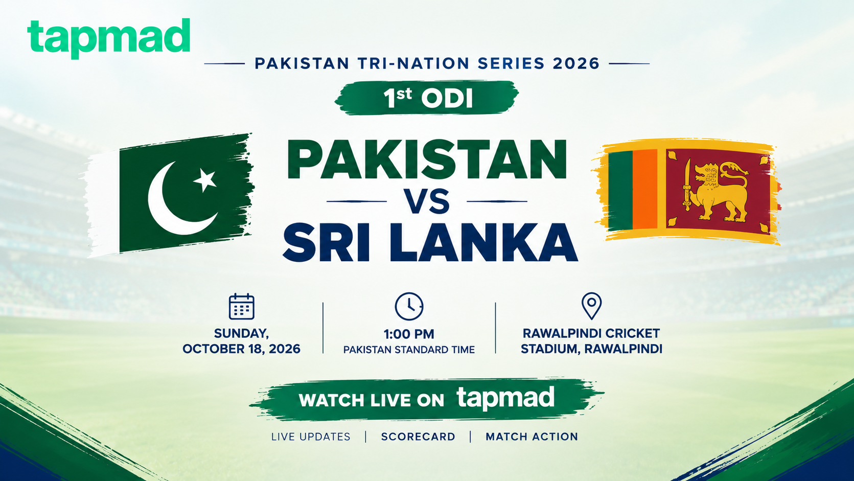 Pakistan vs Sri Lanka ODI Match Preview, Squads and Match Details
