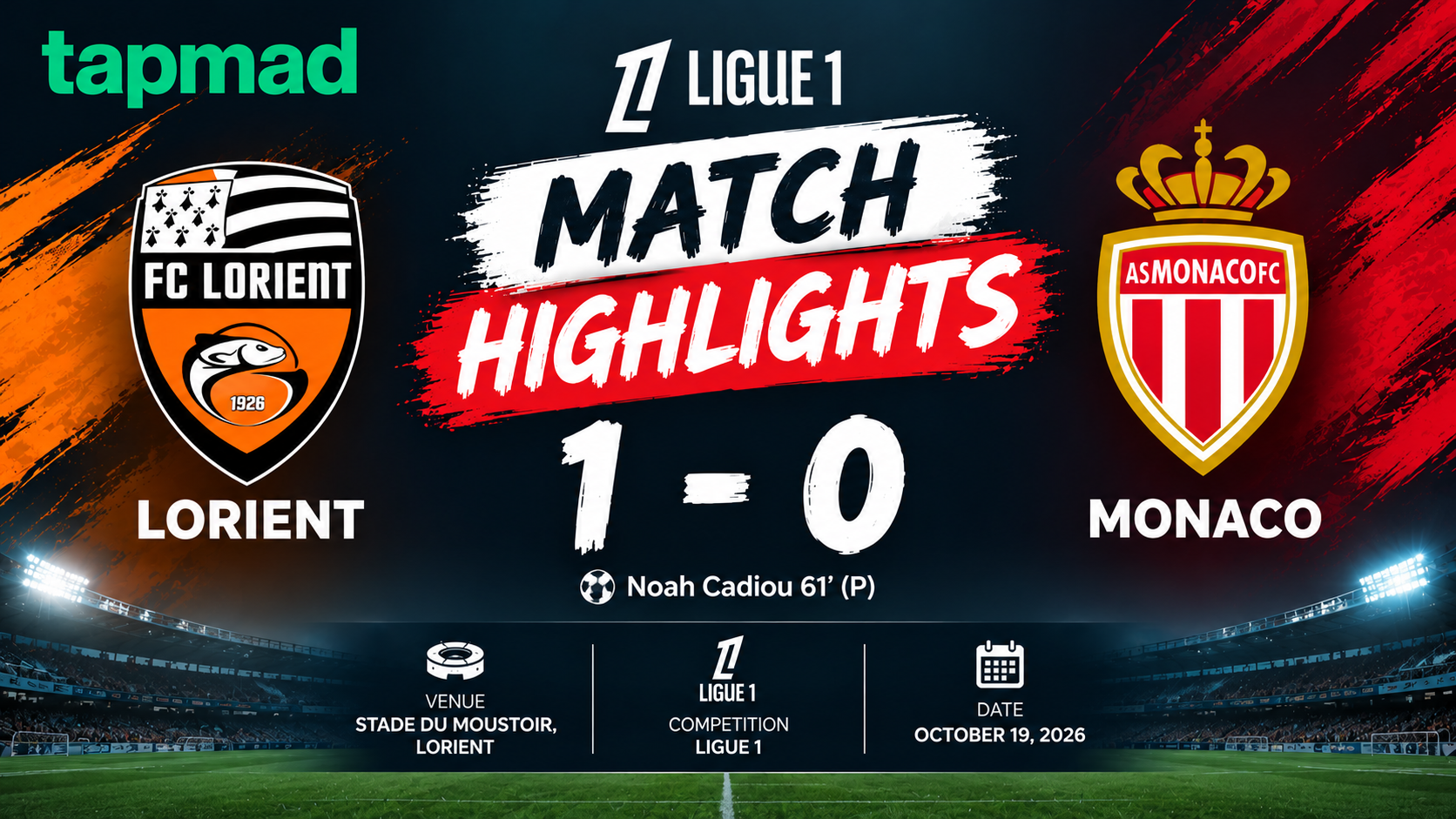 Lorient vs Monaco Highlights as Hosts Secure 1-0 Win