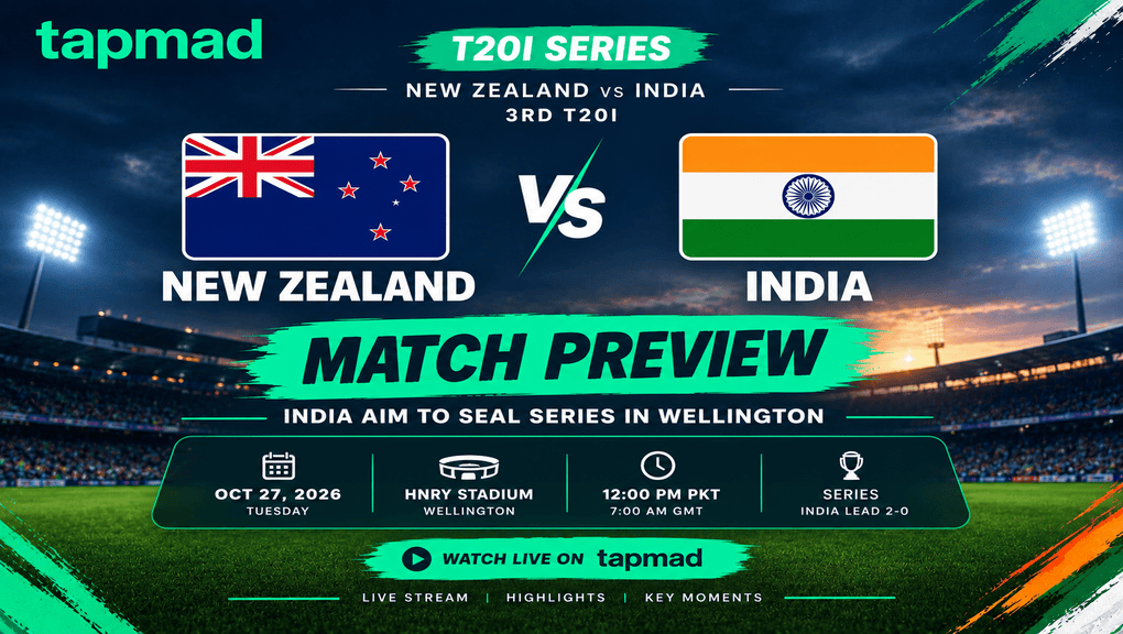 NZ vs IND 3rd T20I Preview: India Aim to Seal Series in Wellington