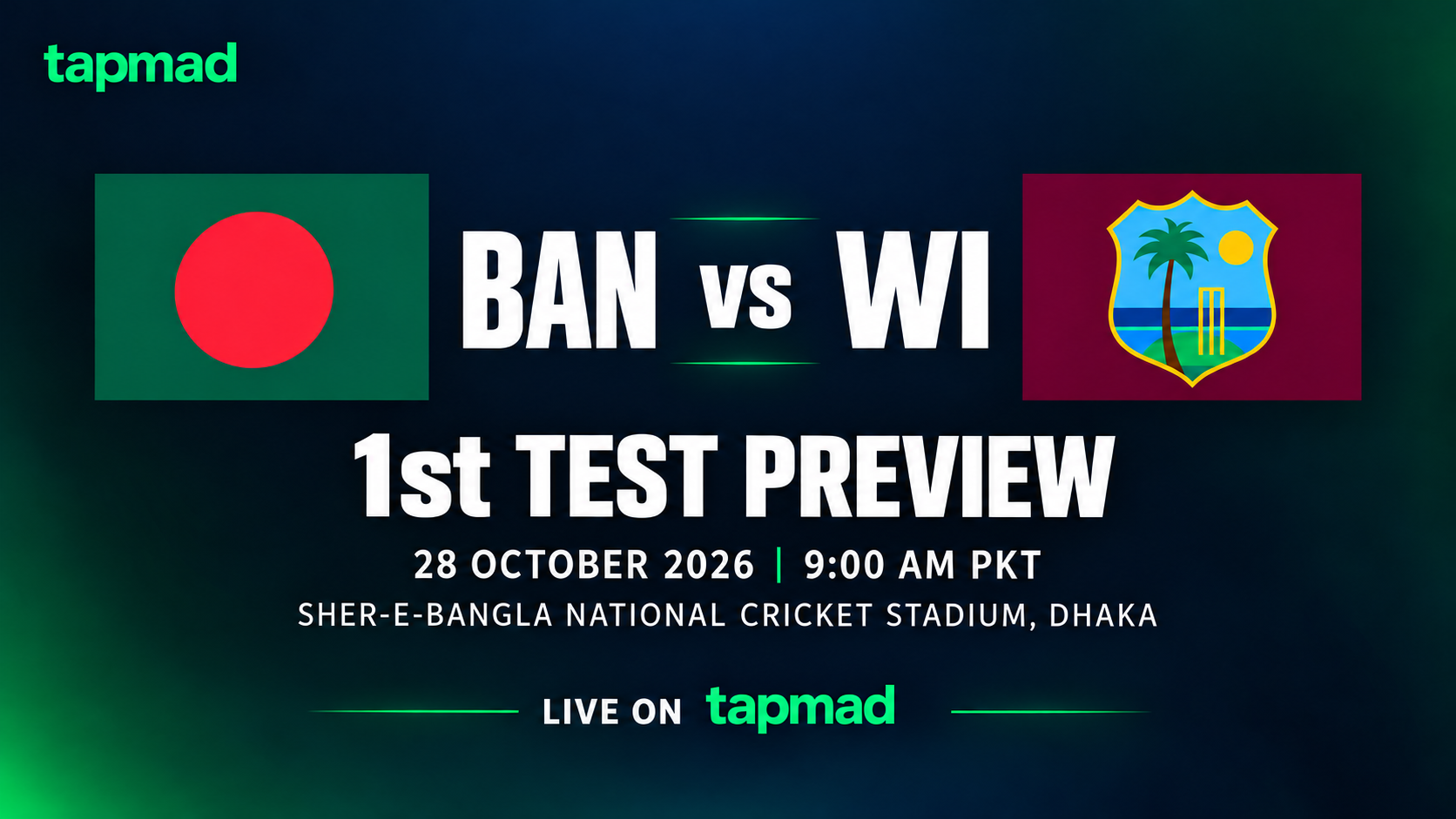 BAN vs WI 1st Test Preview: Bangladesh Look to Exploit Home Conditions Against West Indies